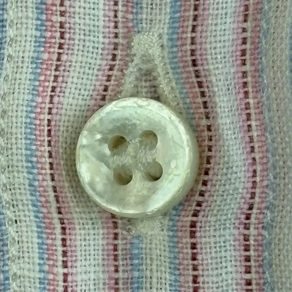Loro Piana 100% Linen Shirt Mens XL 17 43 Long Sleeve Pink Pastel Striped Italy - Picture 5 of 11